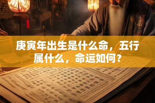 庚寅年出生是什么命，五行属什么，命运如何？