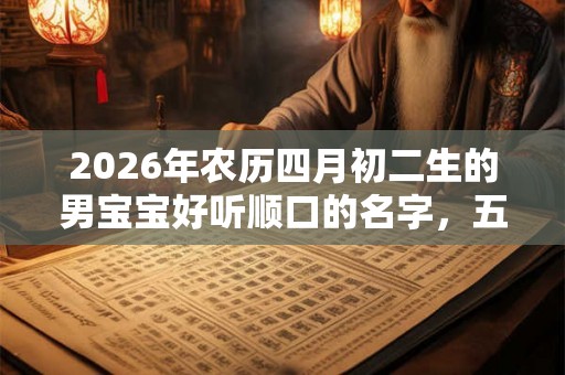 2026年农历四月初二生的男宝宝好听顺口的名字，五行缺什么？