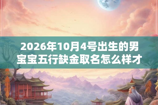 2026年10月4号出生的男宝宝五行缺金取名怎么样才好