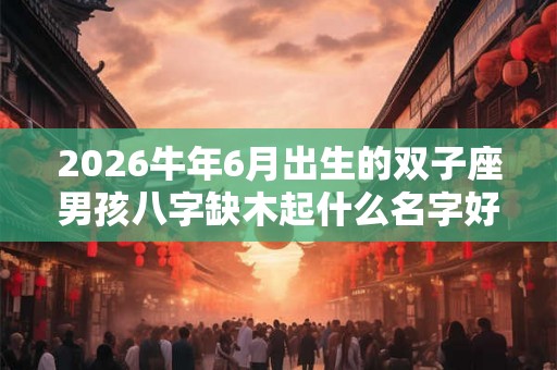 2026牛年6月出生的双子座男孩八字缺木起什么名字好