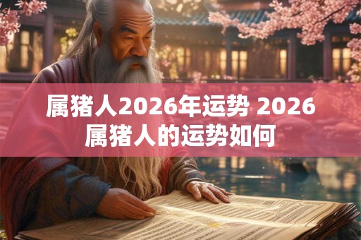 属猪人2026年运势 2026属猪人的运势如何