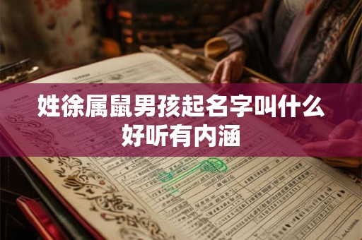 姓徐属鼠男孩起名字叫什么好听有内涵 姓徐属鼠男孩起名字叫什么好听有内涵