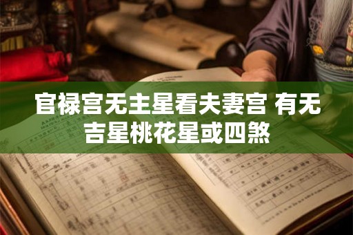 官禄宫无主星看夫妻宫 有无吉星桃花星或四煞