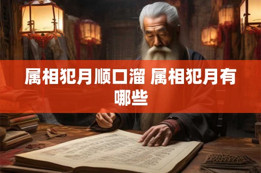 属相犯月顺口溜 属相犯月有哪些