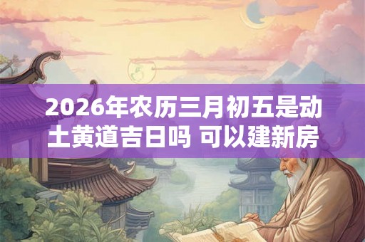 2026年农历三月初五是动土黄道吉日吗 可以建新房吗 2026年农历三月初五是动土黄道吉日吗 可以建新房吗