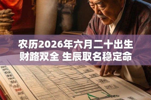 农历2026年六月二十出生财路双全 生辰取名稳定命运 农历2026年六月二十出生财路双全 生辰取名稳定命运