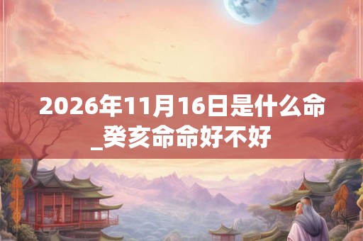 2026年11月16日是什么命_癸亥命命好不好 2026年11月16日是什么命_癸亥命命好不好
