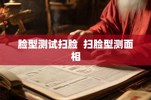 脸型测试扫脸  扫脸型测面相