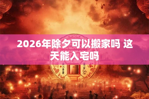 2026年除夕可以搬家吗 这天能入宅吗