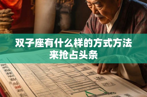 双子座有什么样的方式方法来抢占头条