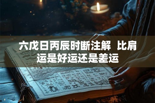 六戊日丙辰时断注解  比肩运是好运还是差运