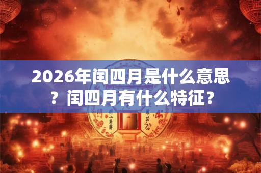 2026年闰四月是什么意思？闰四月有什么特征？