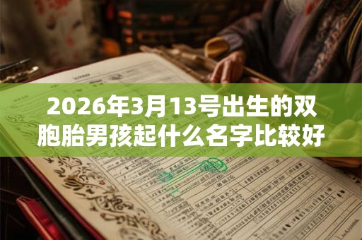 2026年3月13号出生的双胞胎男孩起什么名字比较好，五行属什么
