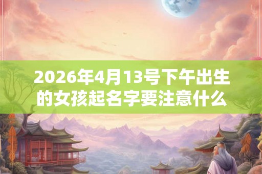 2026年4月13号下午出生的女孩起名字要注意什么