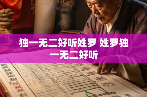 独一无二好听姓罗 姓罗独一无二好听