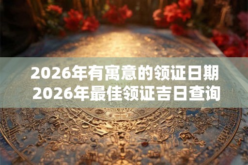 2026年有寓意的领证日期 2026年最佳领证吉日查询