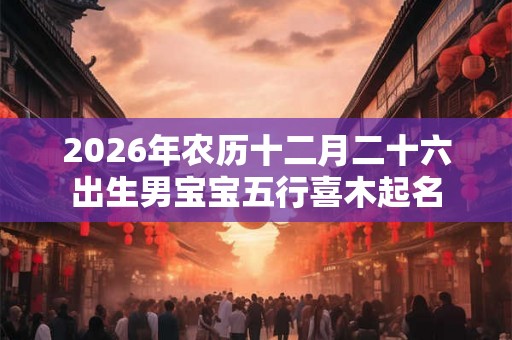 2026年农历十二月二十六出生男宝宝五行喜木起名