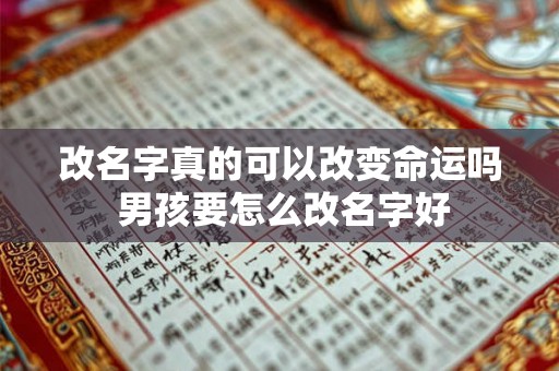 改名字真的可以改变命运吗 男孩要怎么改名字好