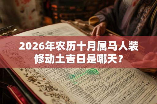 2026年农历十月属马人装修动土吉日是哪天？