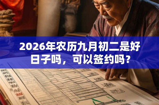 2026年农历九月初二是好日子吗，可以签约吗？