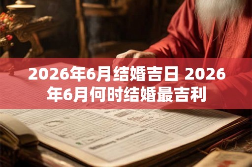 2026年6月结婚吉日 2026年6月何时结婚最吉利