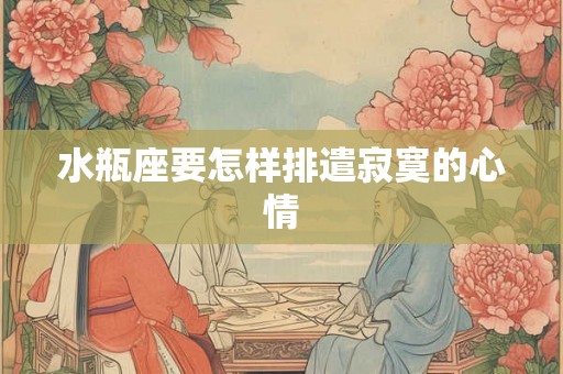 水瓶座要怎样排遣寂寞的心情