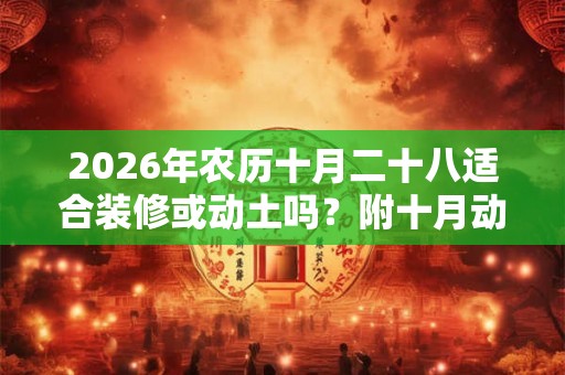 2026年农历十月二十八适合装修或动土吗?附十月动土吉日 2026年农历十月二十八适合装修或动土吗?附十月动土吉日