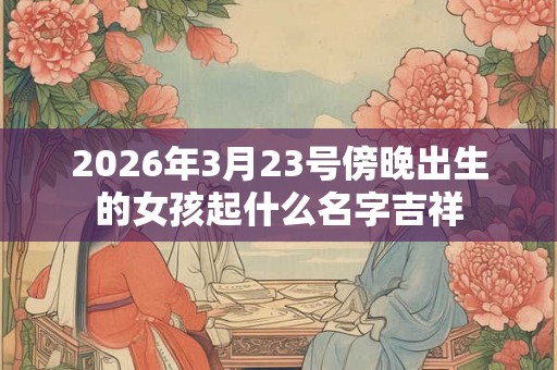 2026年3月23号傍晚出生的女孩起什么名字吉祥