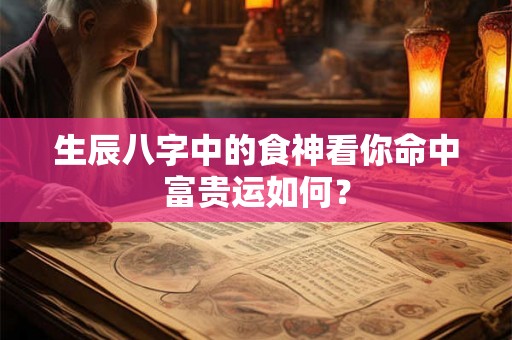 生辰八字中的食神看你命中富贵运如何? 生辰八字中的食神看你命中富贵运如何?