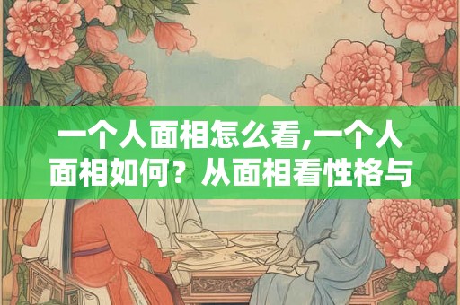 一个人面相怎么看,一个人面相如何？从面相看性格与命运