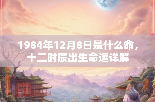 1984年12月8日是什么命，十二时辰出生命运详解