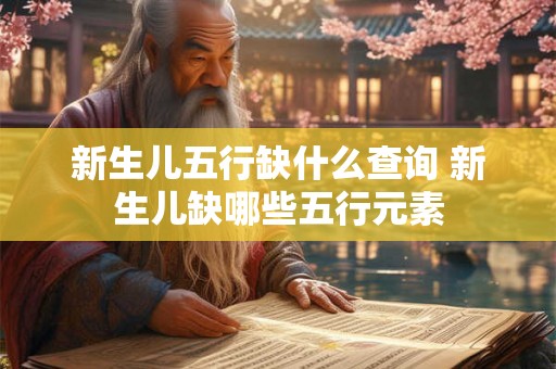 新生儿五行缺什么查询 新生儿缺哪些五行元素