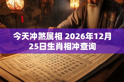今天冲煞属相 2026年12月25日生肖相冲查询 今天冲煞属相 2026年12月25日生肖相冲查询
