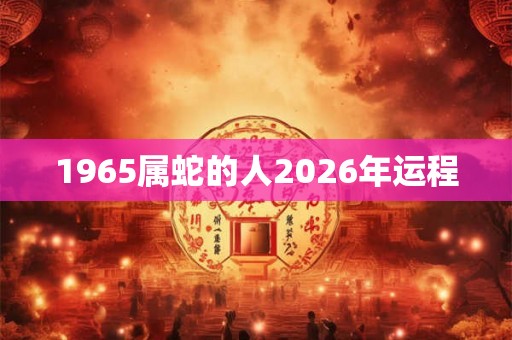 1965属蛇的人2026年运程