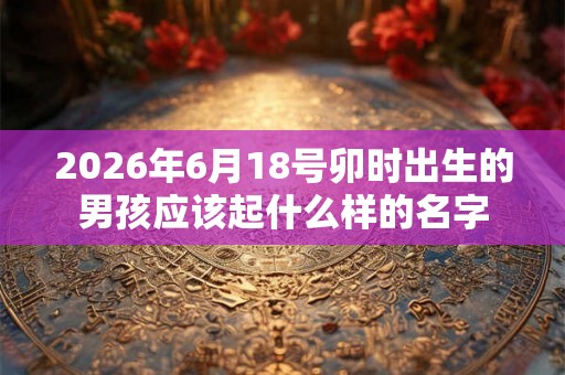 2026年6月18号卯时出生的男孩应该起什么样的名字