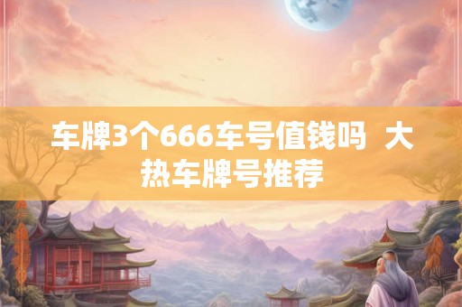 车牌3个666车号值钱吗  大热车牌号推荐