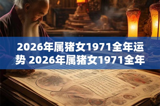 2026年属猪女1971全年运势 2026年属猪女1971全年运势如何