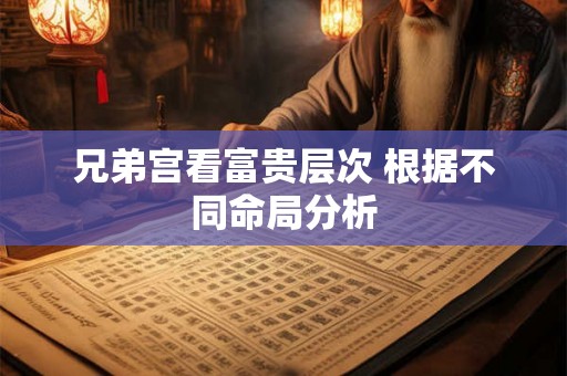 兄弟宫看富贵层次 根据不同命局分析