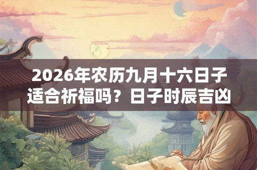 2026年农历九月十六日子适合祈福吗？日子时辰吉凶如何？