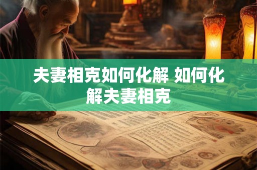 夫妻相克如何化解 如何化解夫妻相克