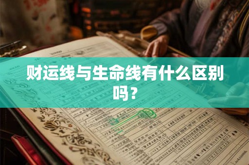 财运线与生命线有什么区别吗? 财运线与生命线有什么区别吗?