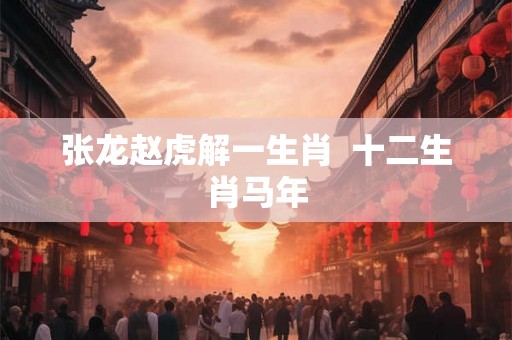 张龙赵虎解一生肖  十二生肖马年