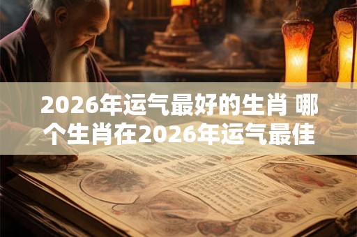 2026年运气最好的生肖 哪个生肖在2026年运气最佳