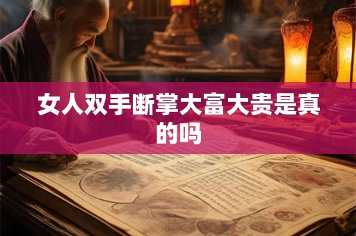 女人双手断掌大富大贵是真的吗