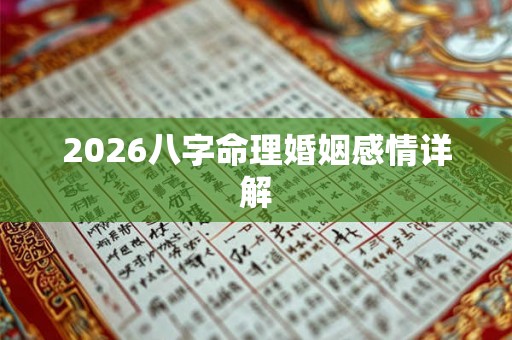 2026八字命理婚姻感情详解 2026八字命理婚姻感情详解