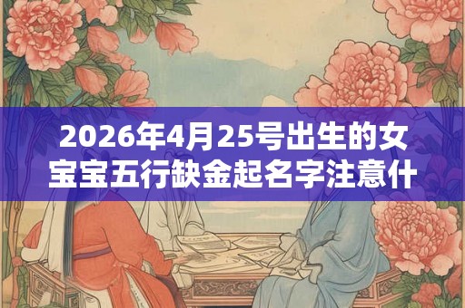 2026年4月25号出生的女宝宝五行缺金起名字注意什么