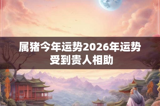 属猪今年运势2026年运势 受到贵人相助