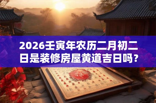 2026壬寅年农历二月初二日是装修房屋黄道吉日吗？