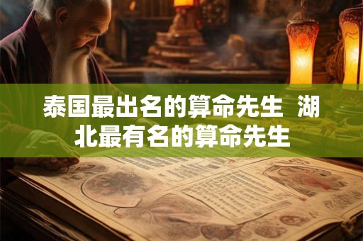 泰国最出名的算命先生  湖北最有名的算命先生