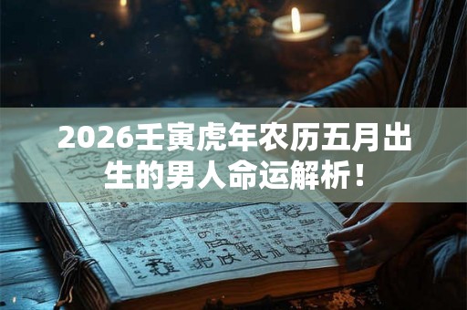 2026壬寅虎年农历五月出生的男人命运解析! 2026壬寅虎年农历五月出生的男人命运解析!